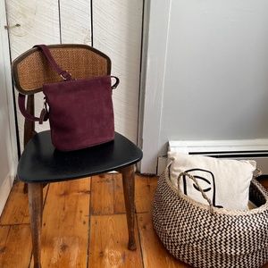 Vintage Coach Sonoma Nubuck Crossbody Bucket Bag- Burgundy